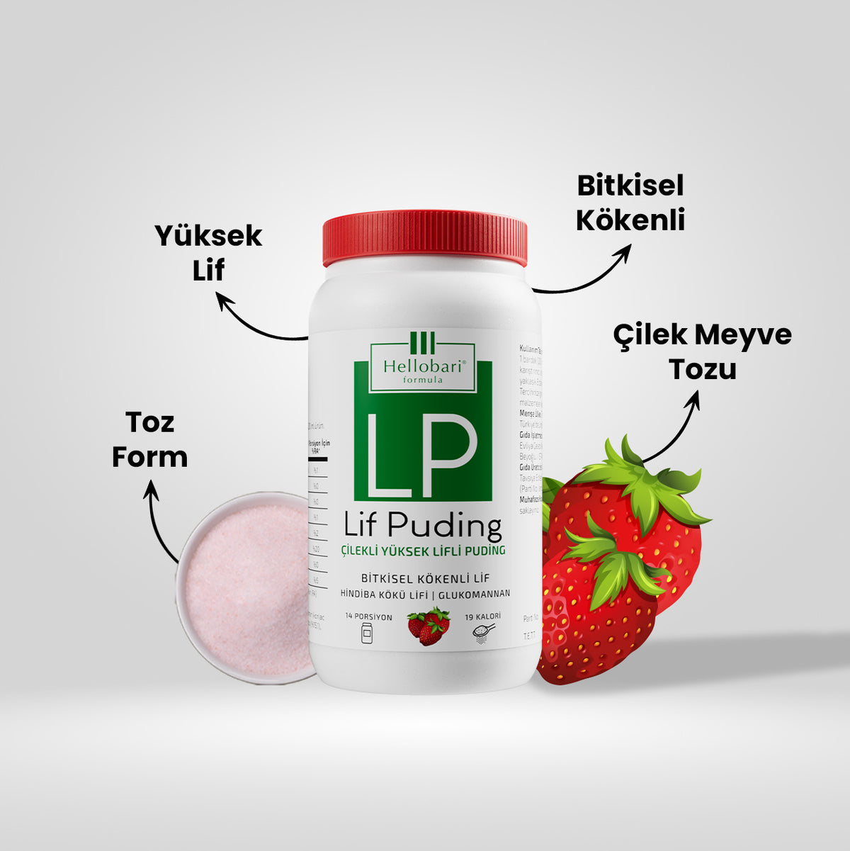 Hellobari Lif Puding: Glukomannan ve Hindiba Kökü Lifi (14 Porsiyon)