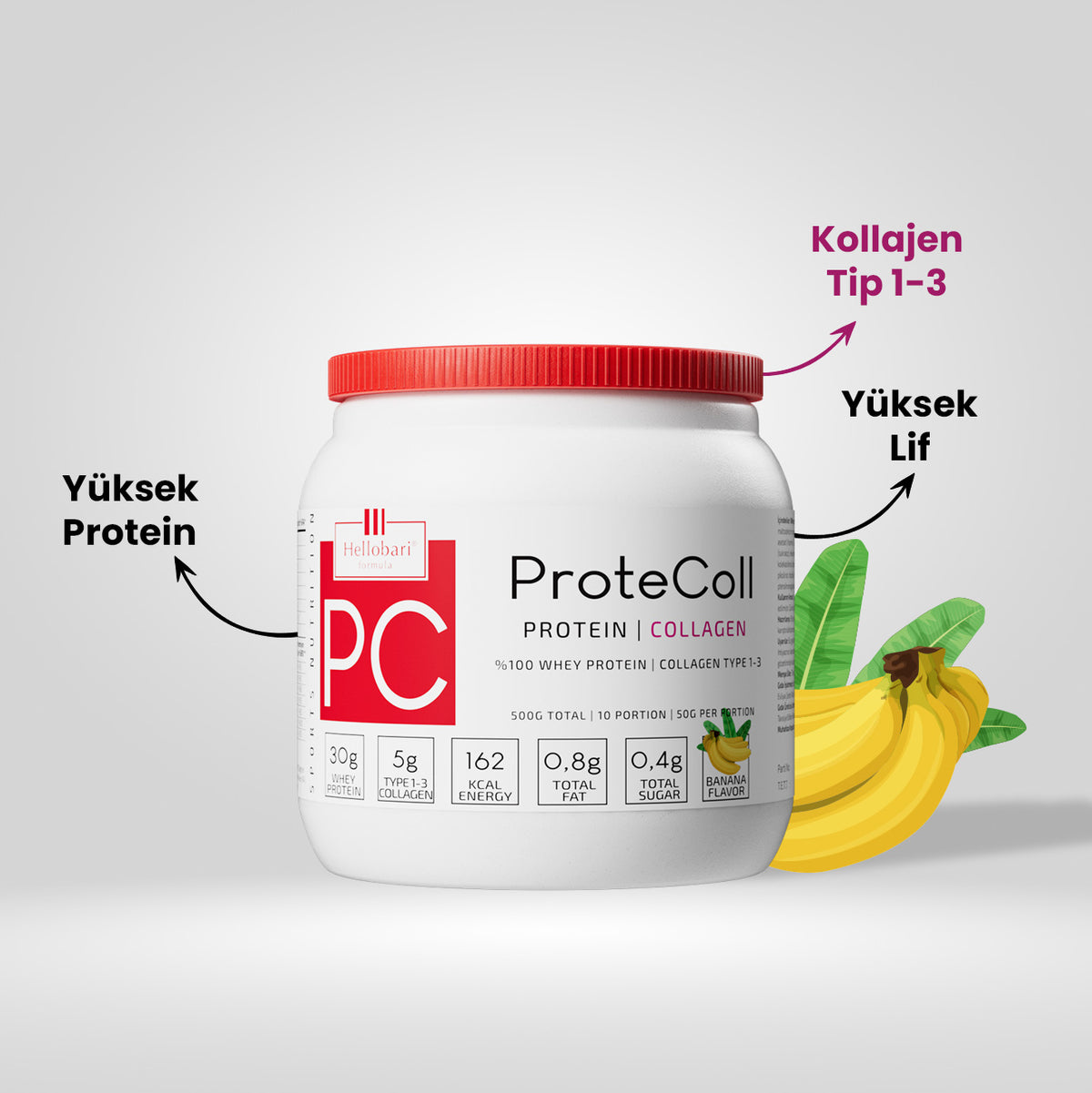 Hellobari ProteColl: Kollajenli Whey Protein (10 Porsiyon)