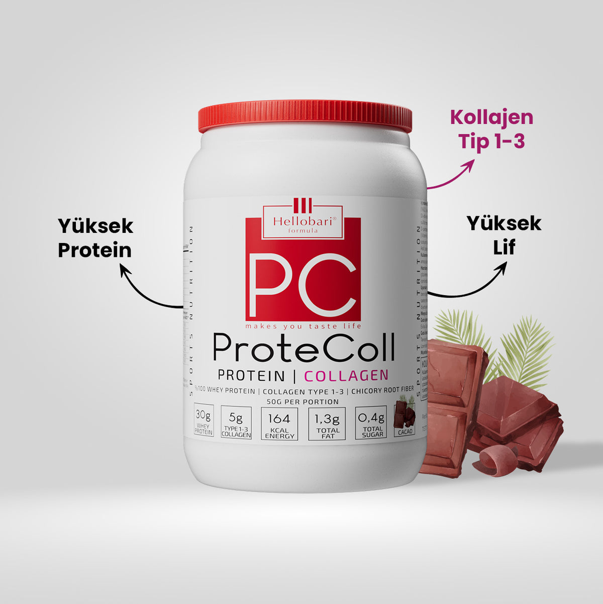 Hellobari ProteColl: Kollajenli Whey Protein (21 Porsiyon)
