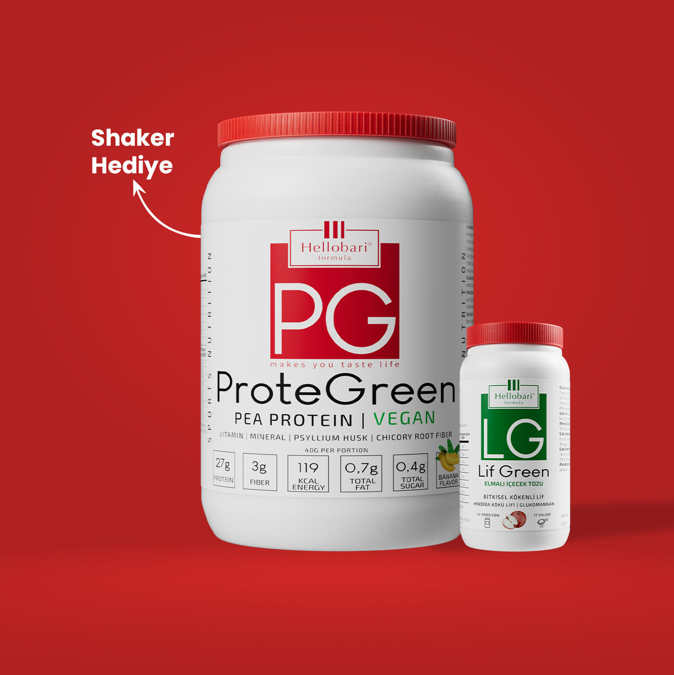 Hellobari Sindirim Dostu Paket Bu Paket; Bitkisel Lif İçeren Lif Green Ve Bitkisel Protein Kaynağı Olan ProteGreen İle Dengeli Bir Günlük Destek Sunar