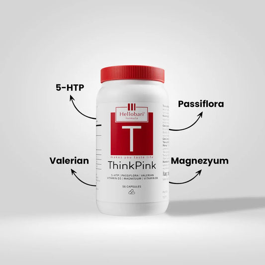 Hellobari ThinkPink Kapsül Form 5-HTP Passiflora Valerian Vitamin B6 Vitamin D3 Ve Magnezyum İçeriği İle Gece Yatmadan Önce Ya Da Güne Başlarken İhtiyacınız Olan Destek