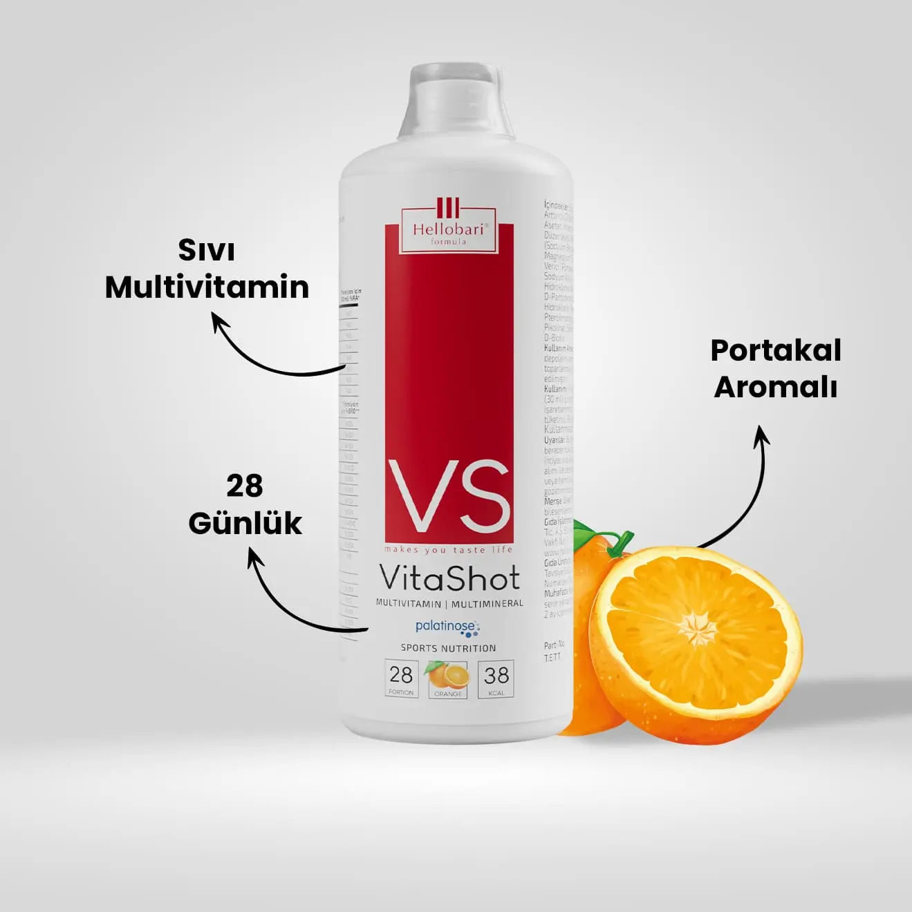 Hellobari VitaShot 13 Vitamin 5 Mineral İçeren Portakal Aromalı Multivitamin Ve Multimineral Takviyesi